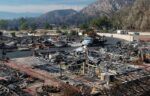 The remains of a mobile home park in Sylmar, California. 480 of the park's 600 mobile homes were burned in the Sayre Fire in November 2008