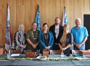 Tribal Council leaders: Tolowa Dee-ni’ Nation Chairperson Jeri Thompson and Vice Chair Scott Sullivan; Pulikla Tribe of Yurok People Chairperson Fawn C. Murphy and Vice Chair Moonchay Dowd; Cher-Ae Heights Indian Community of the Trinidad Rancheria Vice Chair Robert Hemsted and Chairperson Garth Sundberg.