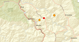 december 16, 24 earthquake map northeast of redway