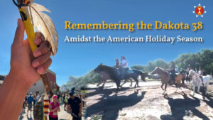 As the year ends, and millions gather to celebrate and acknowledge the holiday season, some Indigenous communities acknowledge its tragic past through memorial ceremonies aimed at teaching and healing while building community. [Image provided by the Lakota People's Law Project]