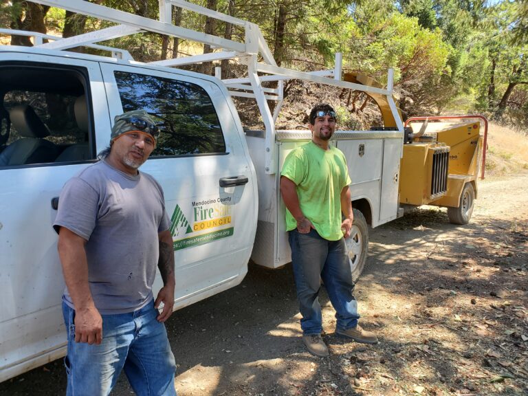 Mendocino County Fire Safe Council crew members Rockey Sr and Patino