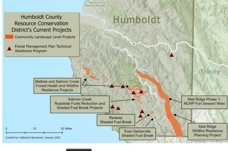 RCD Forst Health & Wildfire Resilience project map
